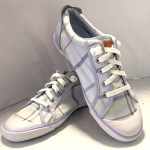 Coach womens blue plaid sneakers size 8 1/2